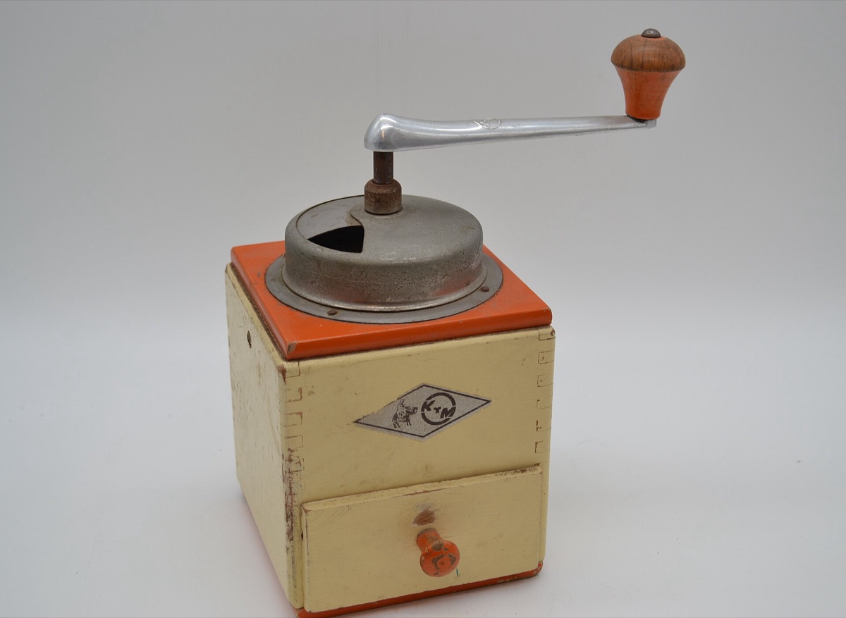Coffee beans in grinder