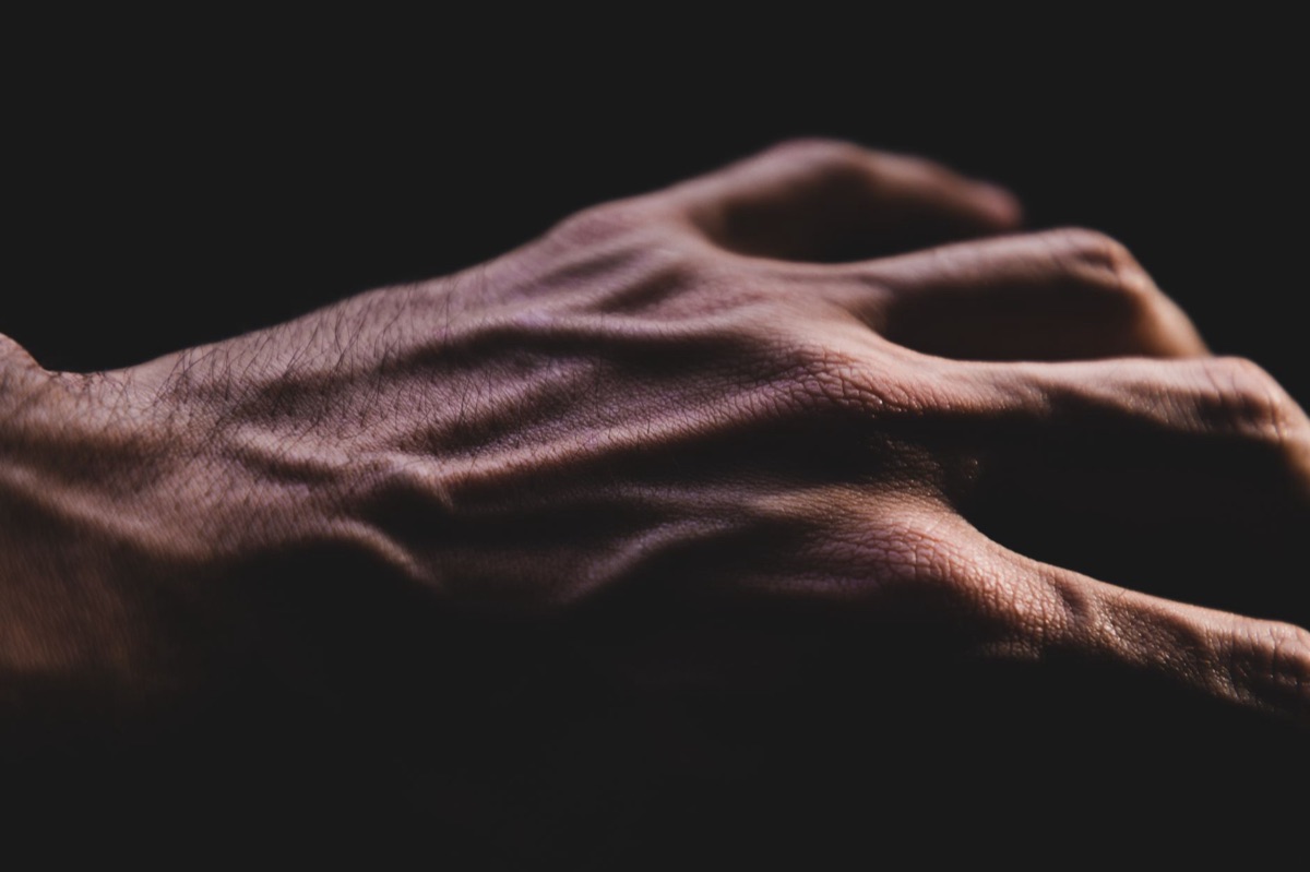 Human body with veins showing internal circulation and blood flow